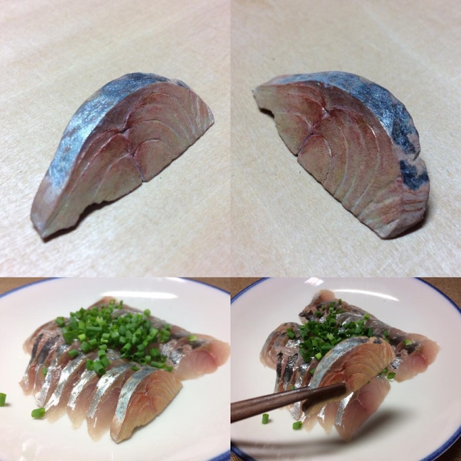 Аппетитные кусочки рыбы из дерева