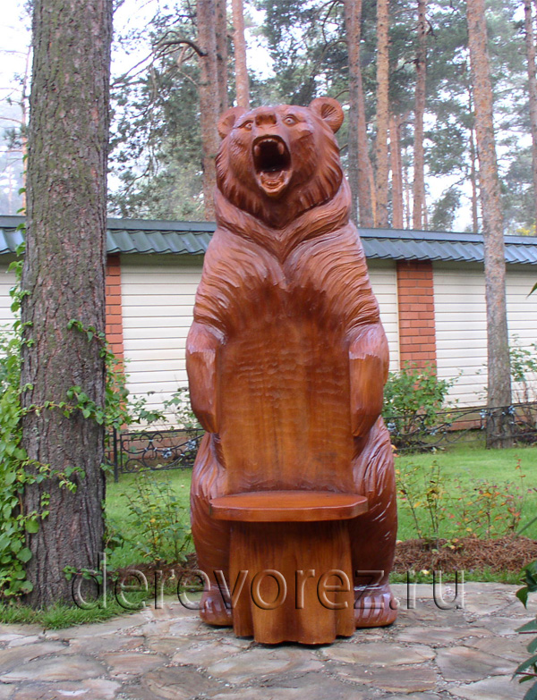 Кресло-медведь - объект Мастер класса резьбы по дереву